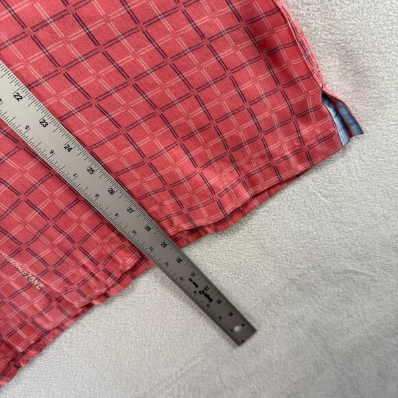 Tommy Bahama Shirt Men's Medium Pink Silk Blend Islandzone Lightweight Check - Picture 4 of 9